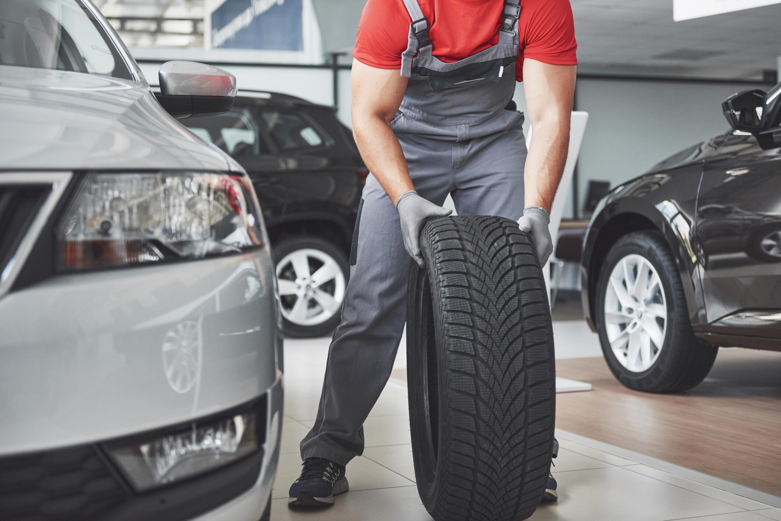 Professional tyre fitting technician